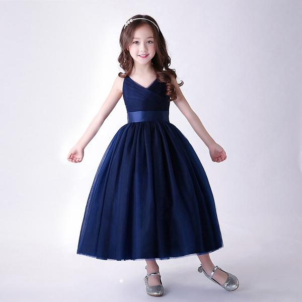 Elegant Girl blue star print Dress Girls Princess Christmas Party Dresses  ZG9 | eBay
